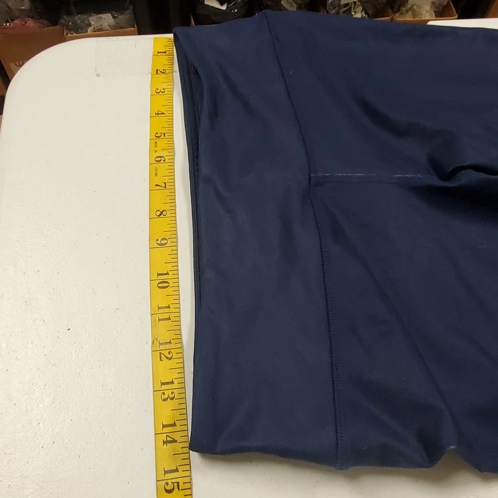 Alo Womens Mid Rise Full Length Athletic Leggings Size M Blue Striped Ombre Gym